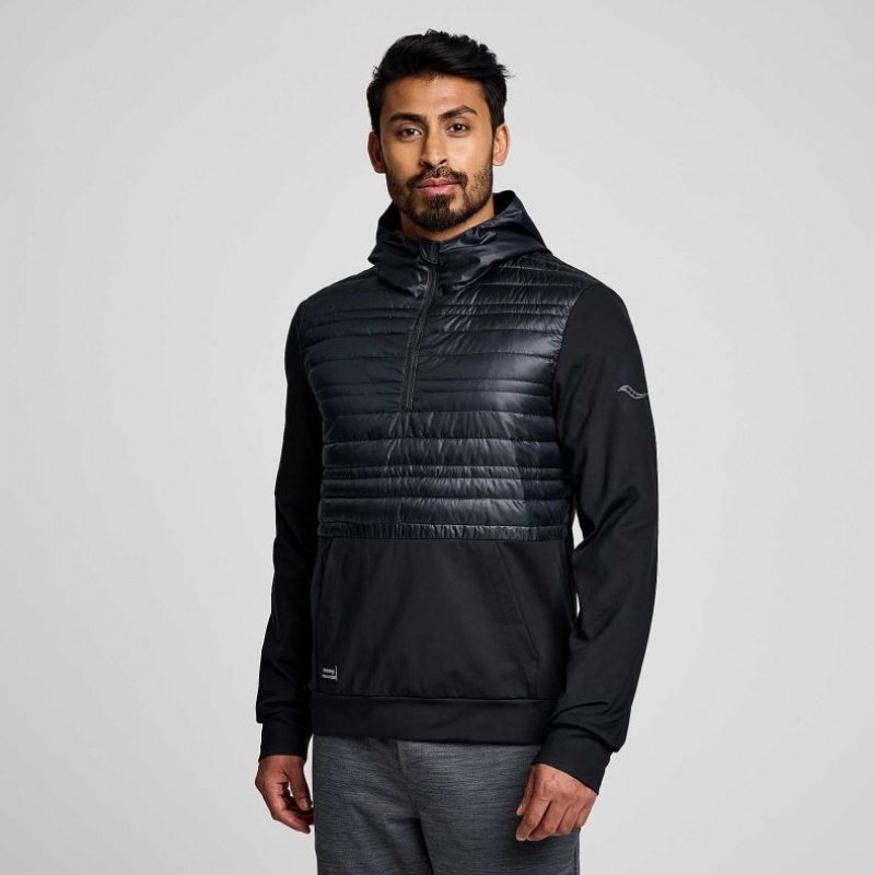 Sudadera con Capucha Saucony Solstice Oysterpuff Hombre Negras | COLOMBIA-NILY