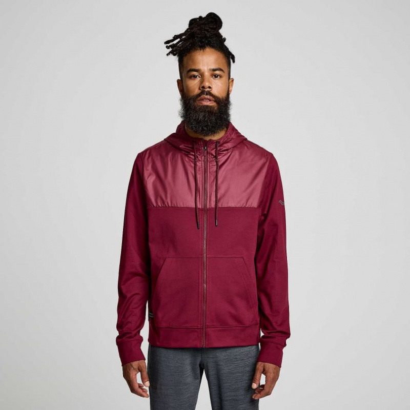 Sudadera con Capucha Saucony Solstice Zip Hombre Rojas | COLOMBIA-VPQO