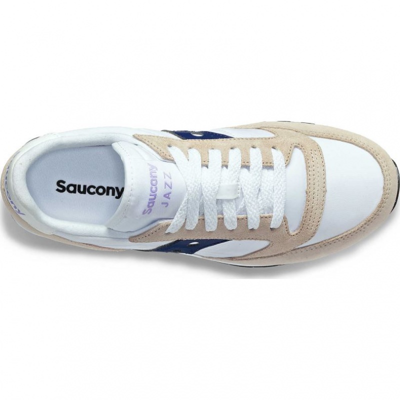 Tenis Saucony Jazz Original Mujer Blancas Beige Azul Marino | COLOMBIA-GADP