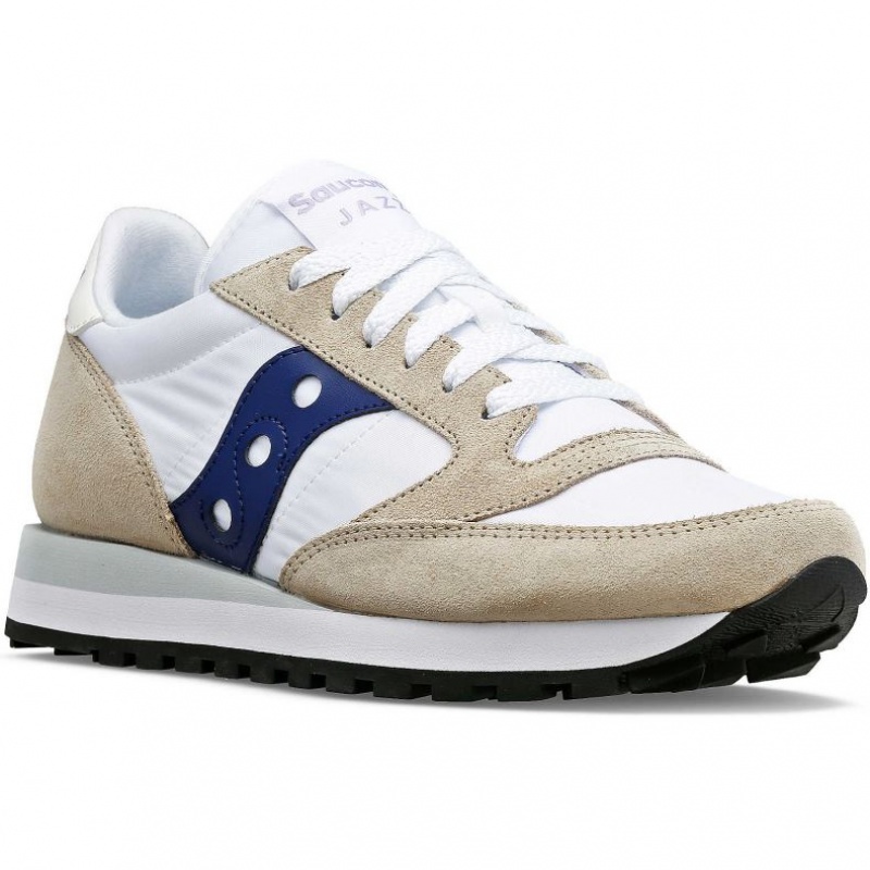 Tenis Saucony Jazz Original Mujer Blancas Beige Azul Marino | COLOMBIA-GADP