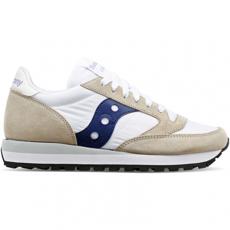 Tenis Saucony Jazz Original Mujer Blancas Beige Azul Marino | COLOMBIA-GADP