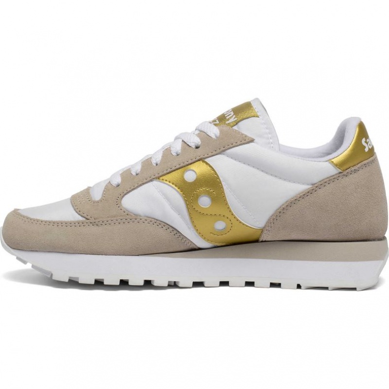 Tenis Saucony Jazz Original Mujer Blancas Beige Doradas | COLOMBIA-IHZU