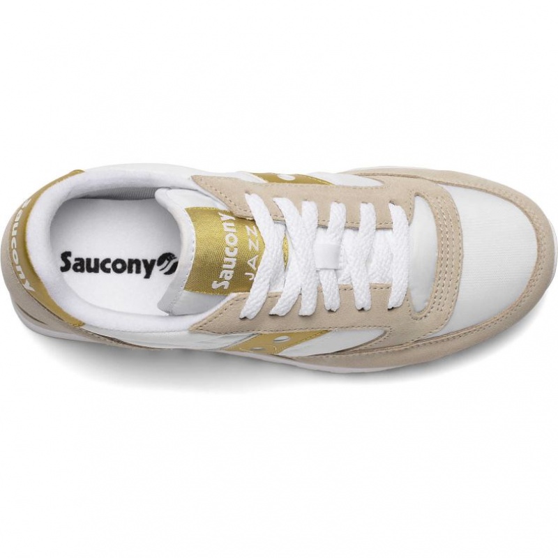 Tenis Saucony Jazz Original Mujer Blancas Beige Doradas | COLOMBIA-IHZU