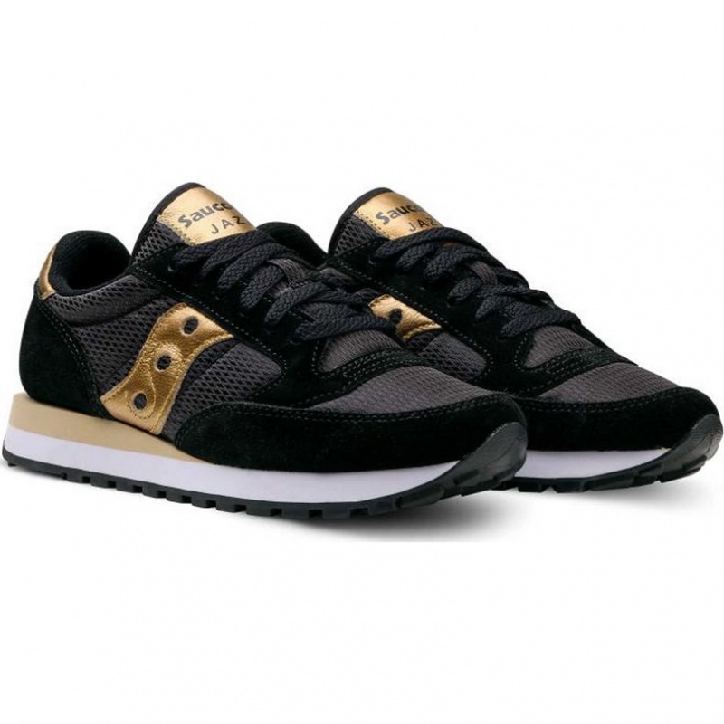 Tenis Saucony Jazz Original Mujer Negras Doradas | COLOMBIA-CLFE