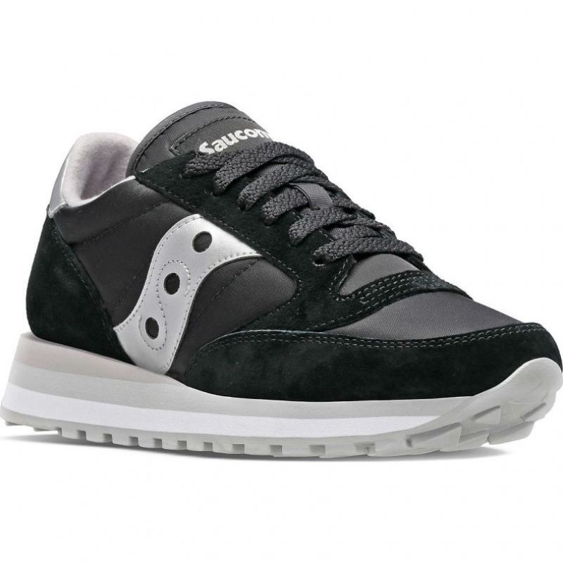 Tenis Saucony Jazz Triple Mujer Negras Plateadas | COLOMBIA-CJGA