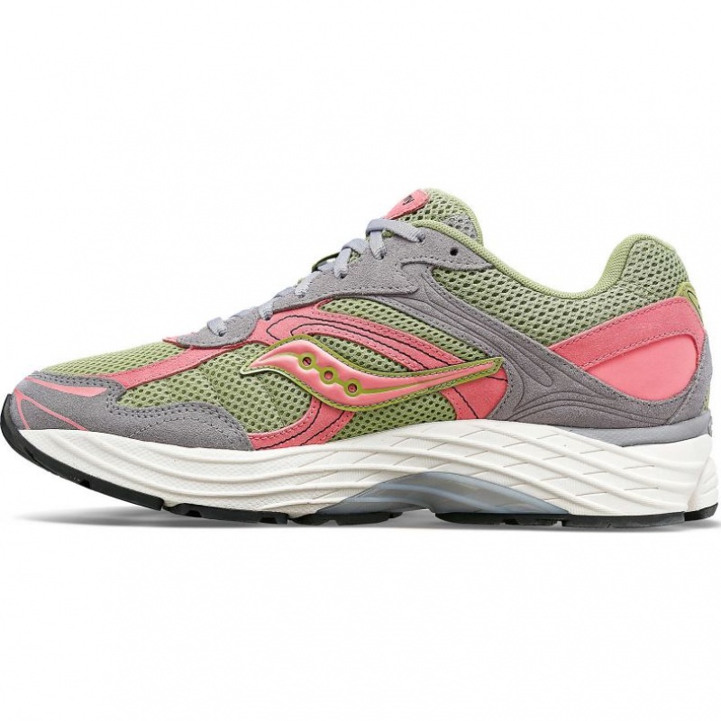 Tenis Saucony ProGrid Omni 9 Premium Mujer Gris Verde Rosas | COLOMBIA-KYTP