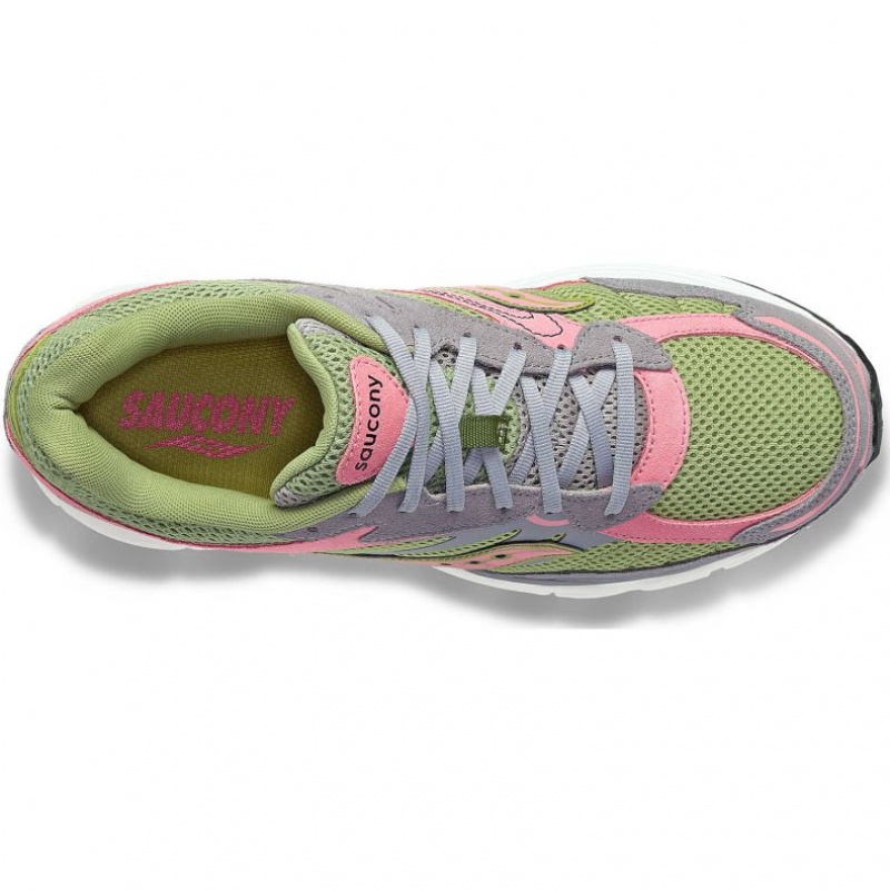 Tenis Saucony ProGrid Omni 9 Premium Mujer Gris Verde Rosas | COLOMBIA-KYTP