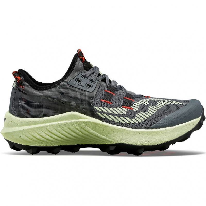 Tenis Trail Running Saucony Endorphin Rift Hombre Gris Verde Menta | COLOMBIA-OTXQ