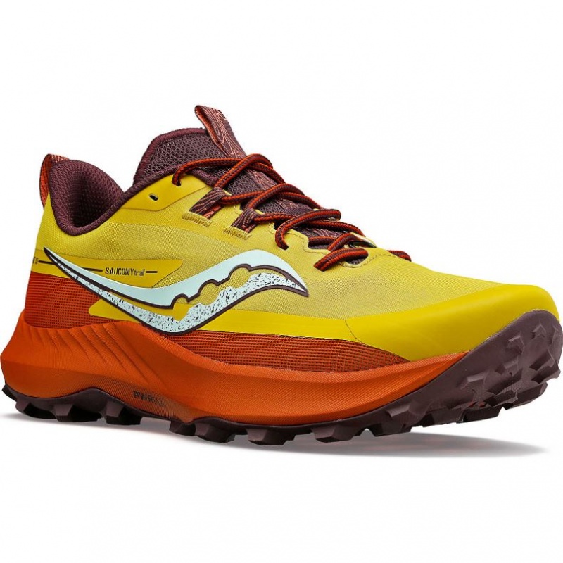 Tenis Trail Running Saucony Peregrine 13 Hombre Amarillo Naranjas | COLOMBIA-POKF