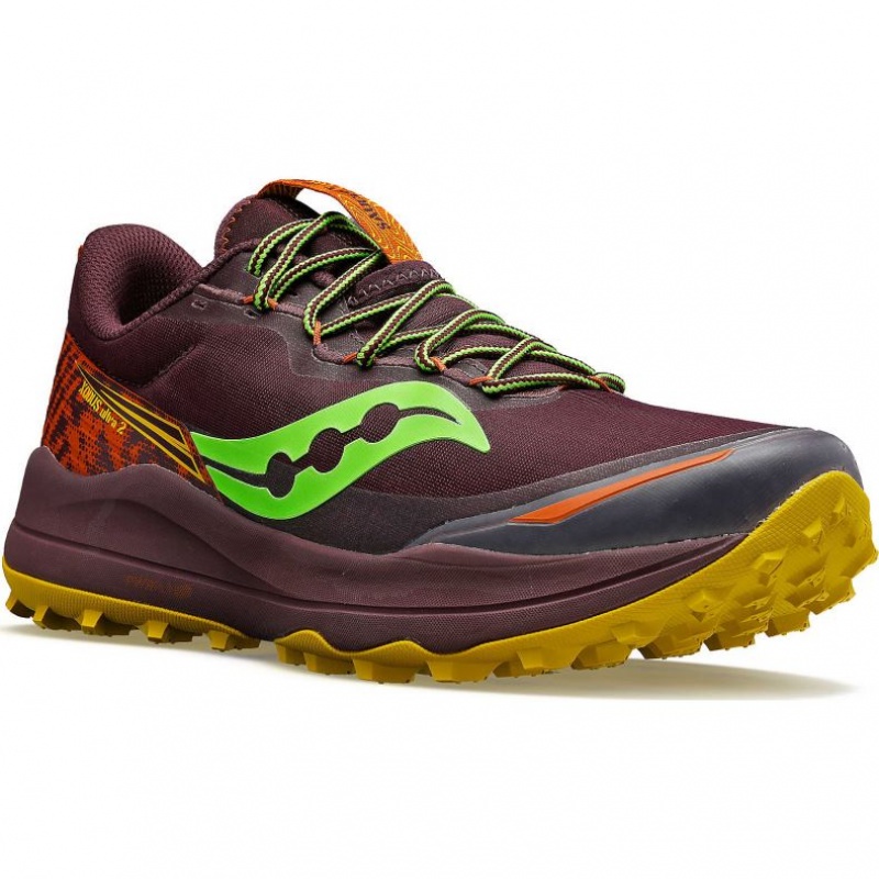 Tenis Trail Running Saucony Xodus Ultra 2 Hombre Burdeos | COLOMBIA-MKUC