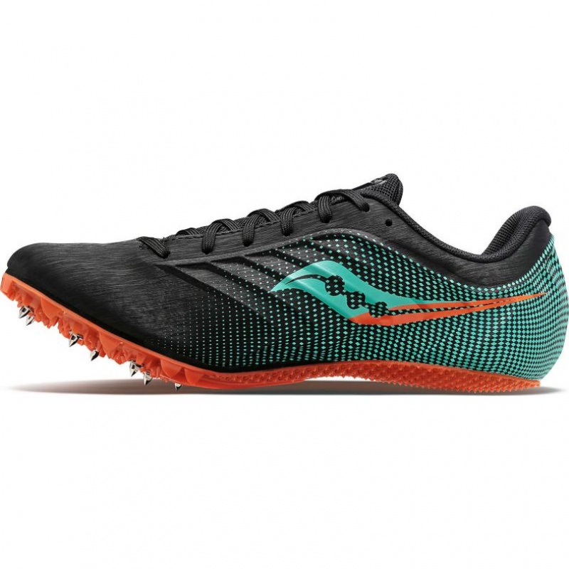 Tenis de Clavos Atletismo Saucony Spitfire 5 Hombre Negras Turquesa | COLOMBIA-TUJQ