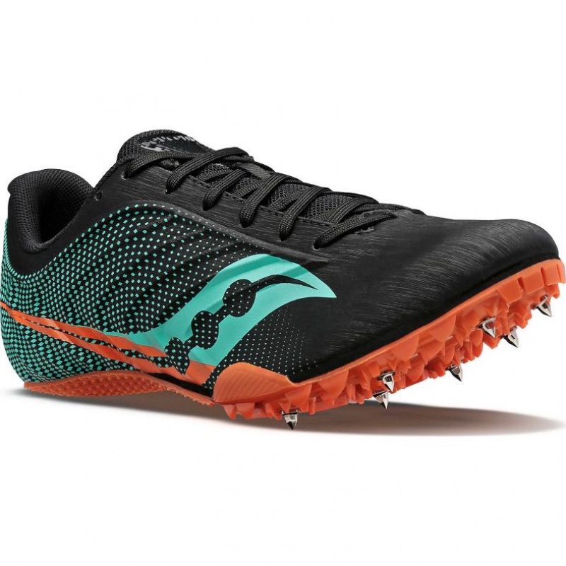 Tenis de Clavos Atletismo Saucony Spitfire 5 Hombre Negras Turquesa | COLOMBIA-TUJQ