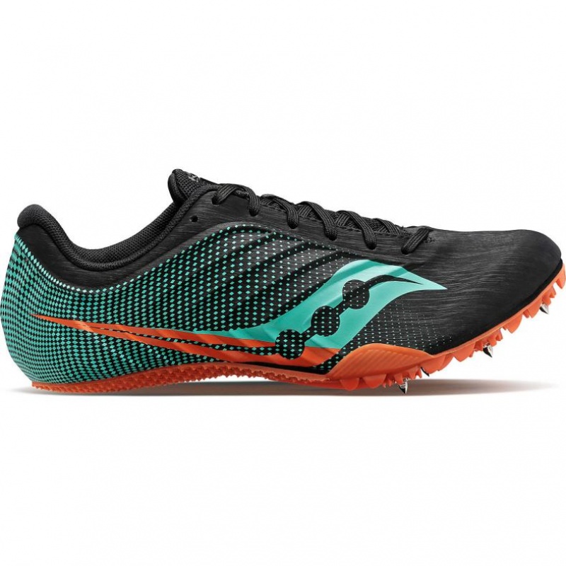 Tenis de Clavos Atletismo Saucony Spitfire 5 Hombre Negras Turquesa | COLOMBIA-TUJQ